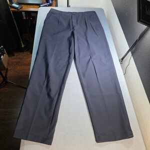 Kenneth Cole New York Mens 34x32 Dress Pants Dark Navy Pleated Straight Trousers